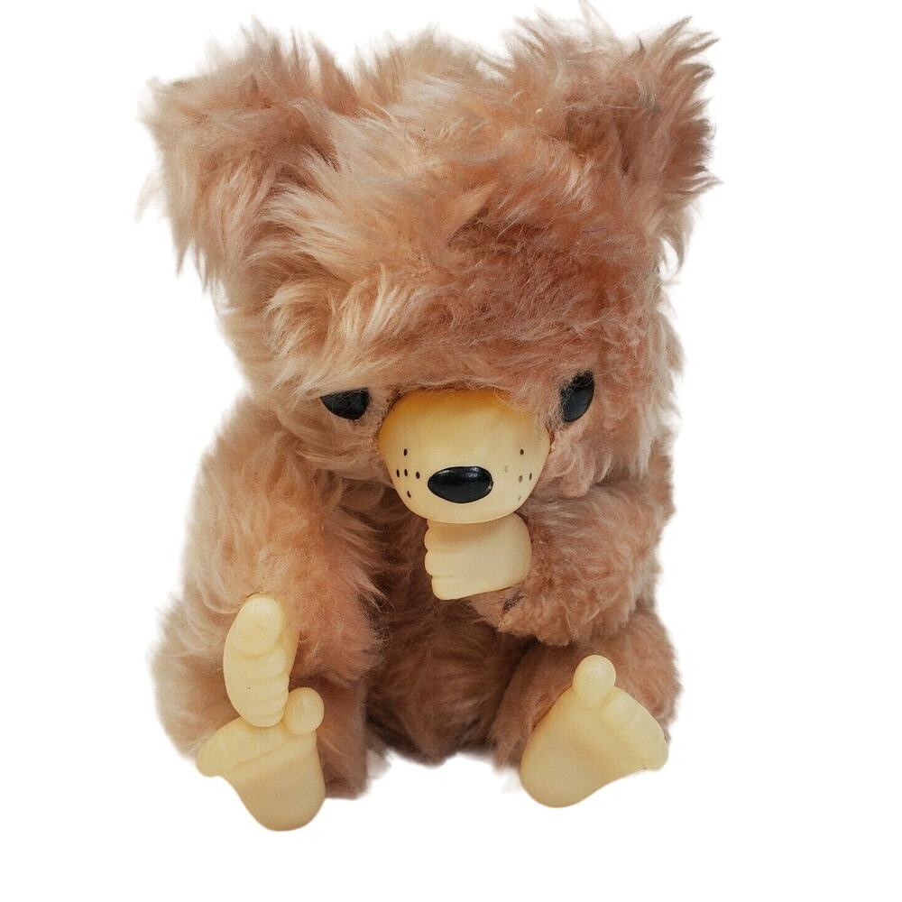 5" Fuzzy Stuffed Animal Vinyl Face Sucking Thumb Atlantic City New Jersey